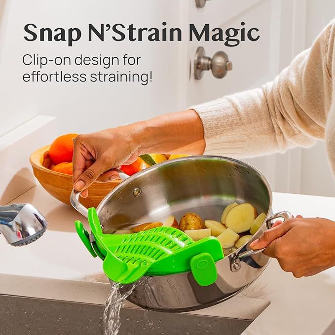 Colino per spaghetti in silicone per pentole, ciotole e padelle - Pentola con filtro resistente al calore per verdure e noodles - Utensile da cucina per cucinare_voghion.com