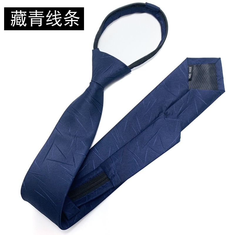 Cravate tendance pour hommes et femmes, étudiante, simple, pratique et décontractée, style minimaliste, coupe étroite, 6 cm, bleu marine_voghion.com