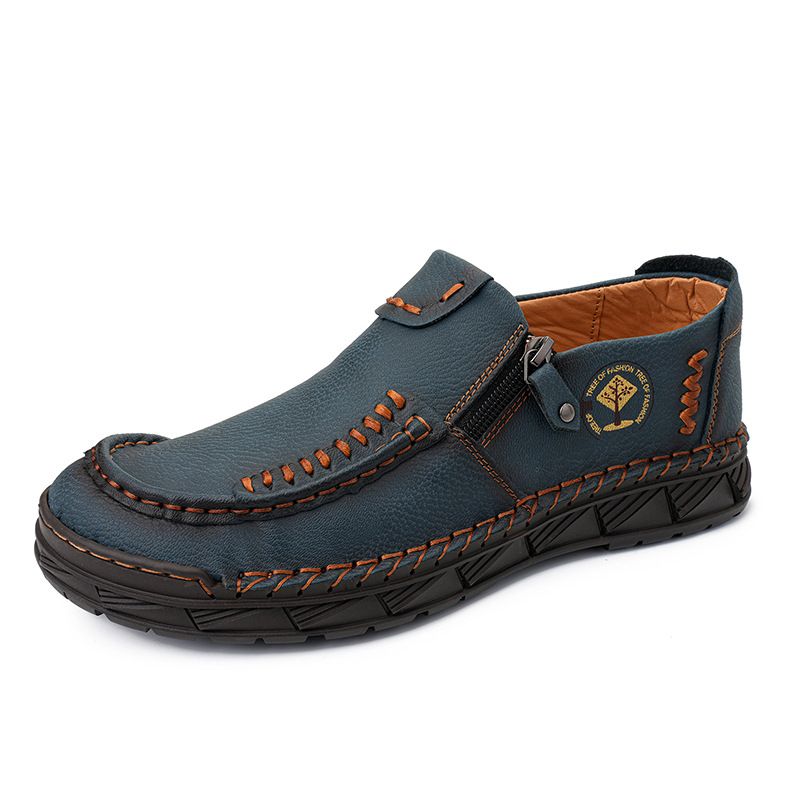 Herren-Loafer aus Leder im britischen Stil, große Größe, genäht, lässig, zum Hineinschlüpfen, Autofahrerschuhe_voghion.com