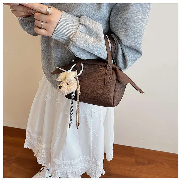 Borsa a mano in stile minimalista coreano per donna, estiva, versatile, con texture litchi, casual, per spostamenti all'aperto, piccola, quadrata_voghion.com