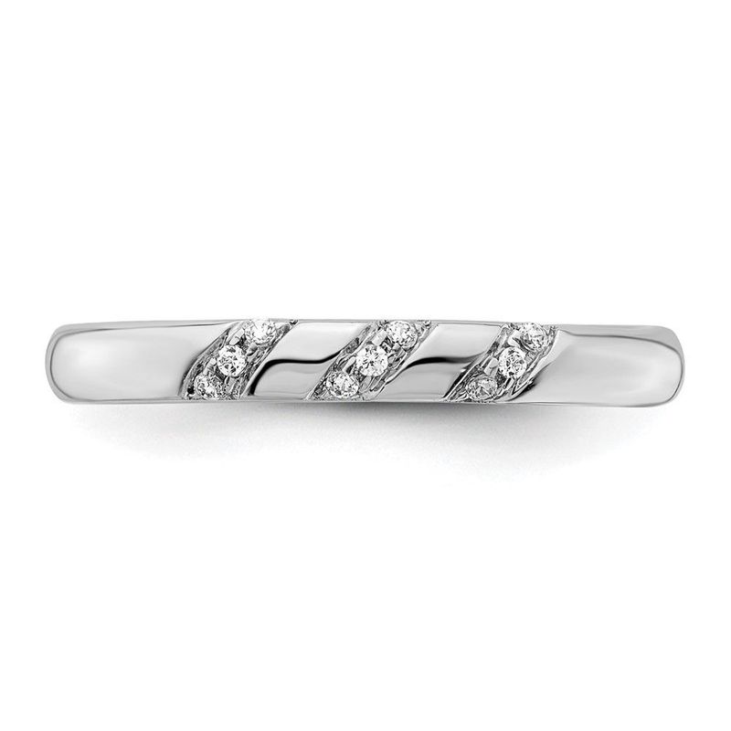 14K White Gold Lab Grown Diamond VS/SI+ G+ Trio Ladies Band_voghion.com
