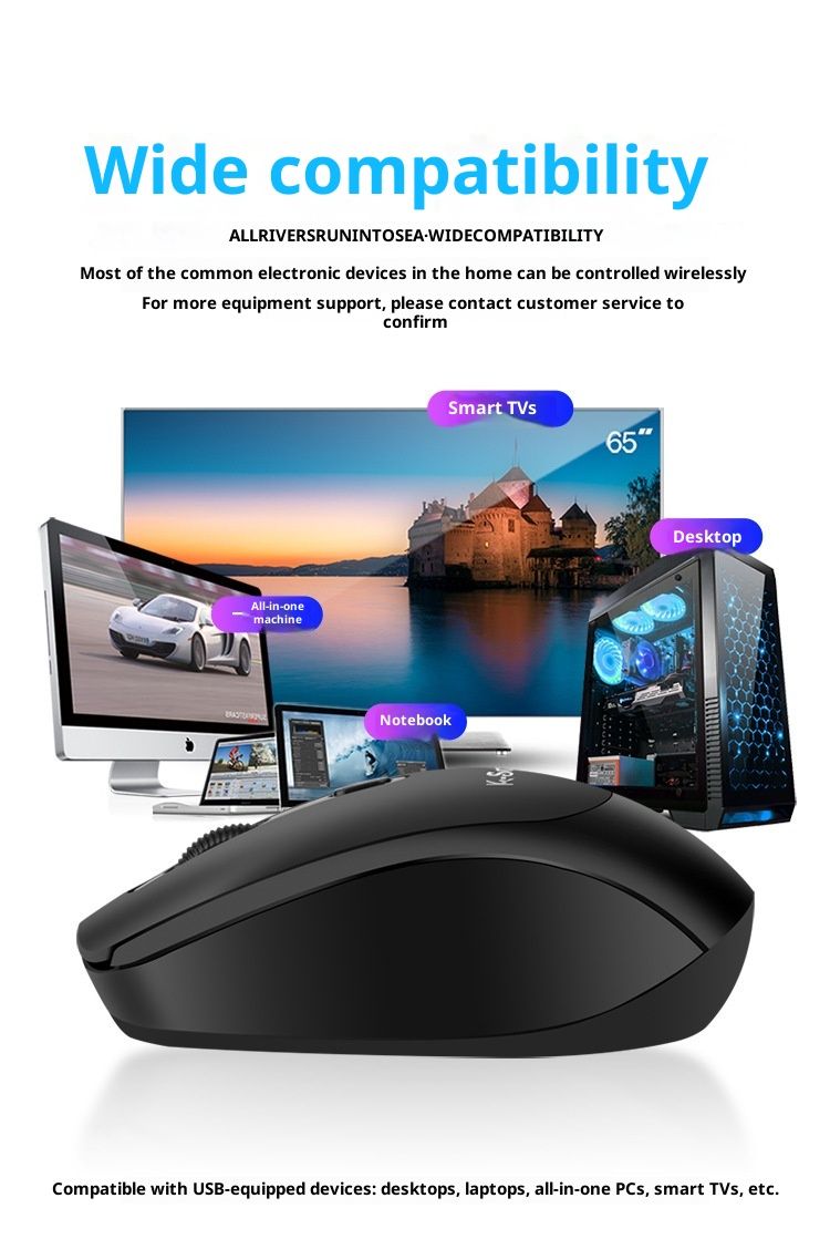 Digitex Digitex Viper W500 Wireless Mouse Office Home Gaming White Desktop Laptop 2.4G Optical Silent_voghion.com