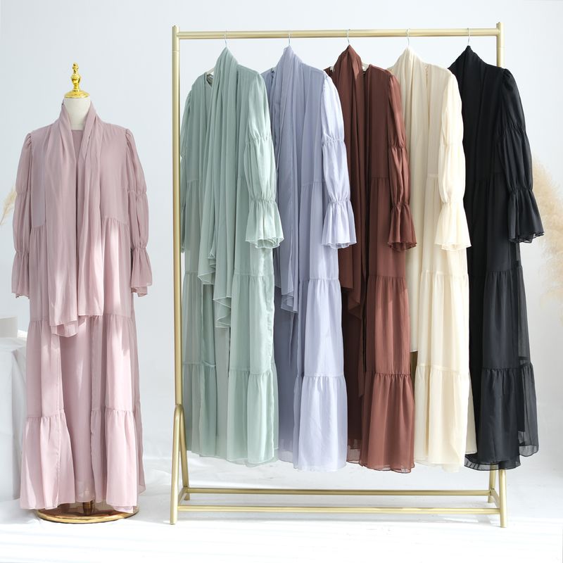 Damenbekleidung Encounter Elegantes Chiffon-Zweiteiler-Set mit Falten_voghion.com