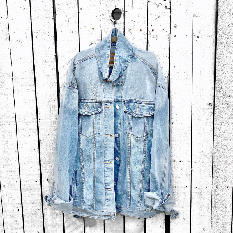 Tendência artística de lapela jaqueta jeans feminina simples estilo ins jaqueta jeans_voghion.com