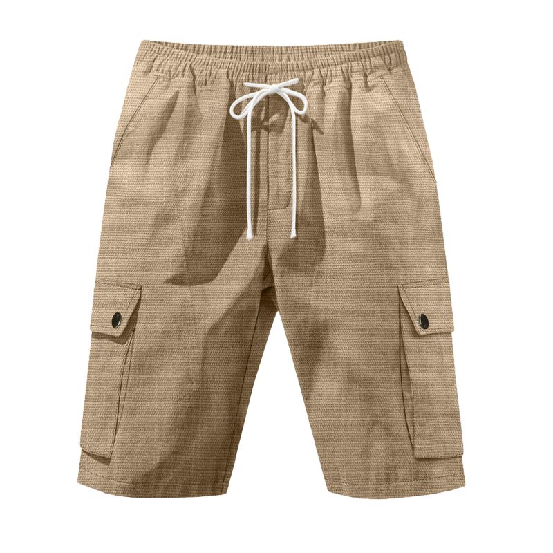 Men's Tactical Cargo Shorts - Breathable Linen Blend, Multi-Pocket Outdoor Casual Shorts For Summer, Lightweight & Comfortable (S-XXXL)_voghion.com