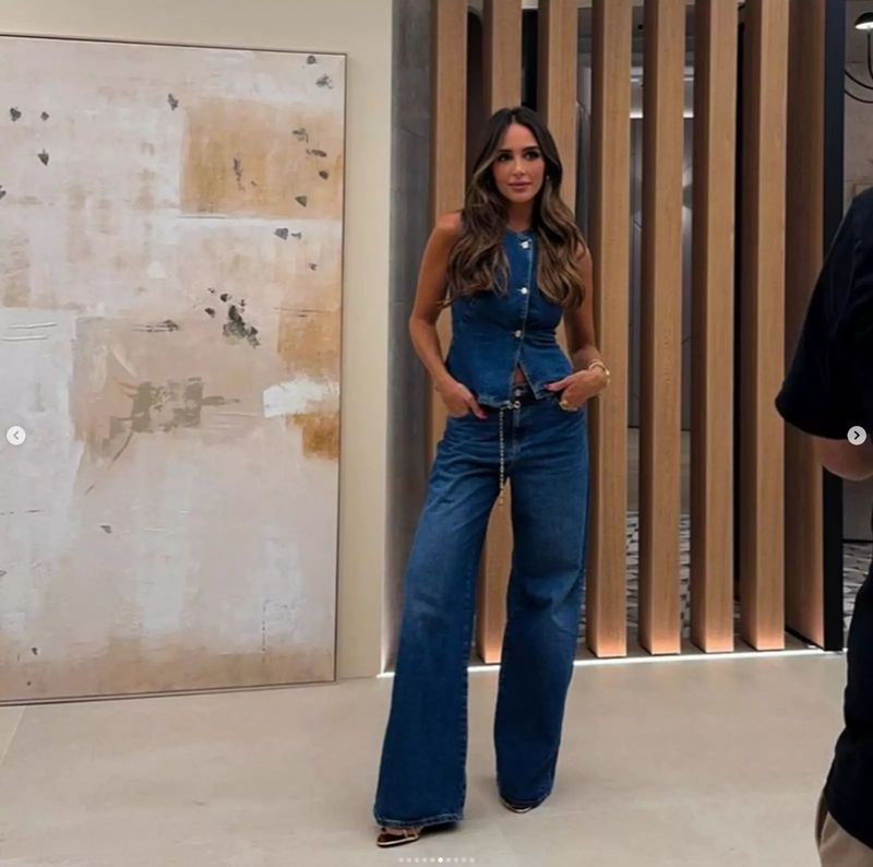 Damkläder Ärmlös väst Mode vida ben Denimkostym_voghion.com