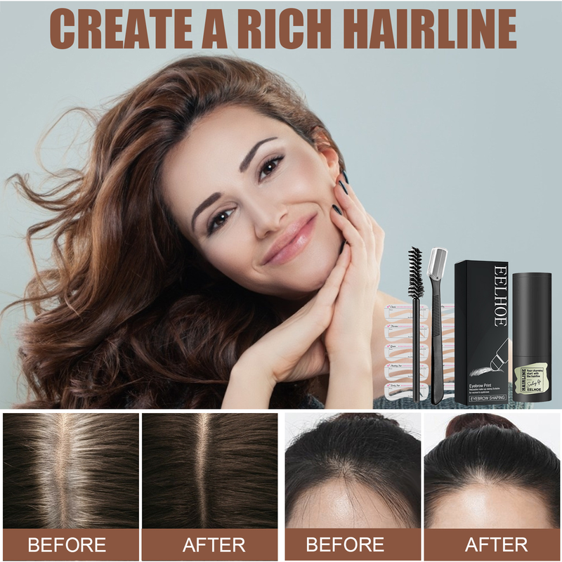 Druckset Haarlinie Rosa Lazy People Natürliches Make-up verblasst nicht schnell Augenbrauenkarte_voghion.com