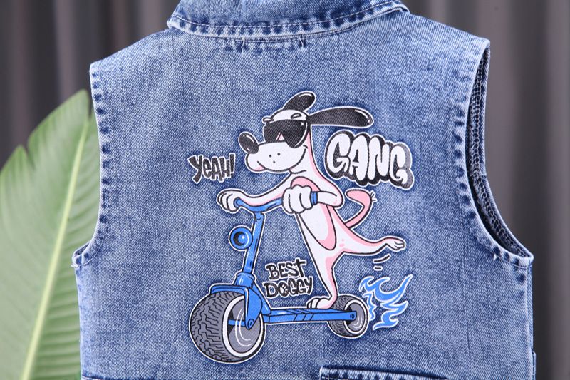Kinderkleidung Baby Jungen Herbstanzug 2024 neue Kinderkleidung hübscher Junge Frühling und Herbst Jeansweste dreiteiliger Anzug trendy_voghion.com