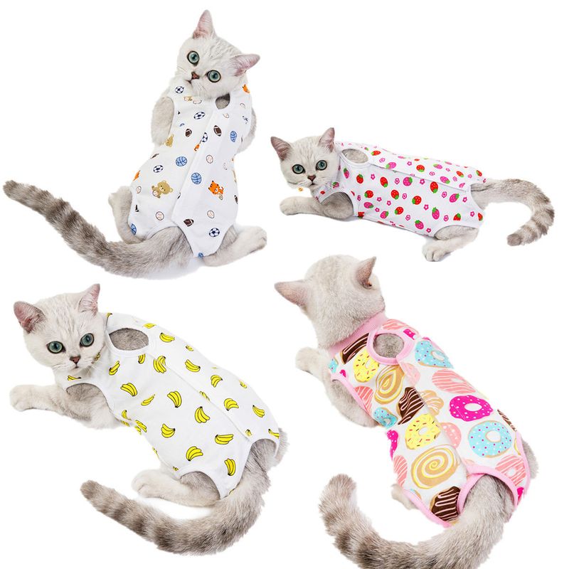 Combinaison rayée en coton Kawaii pour chien, vêtements pour petits chiens, motif dessin animé, pyjama pour chien, chihuahua, chaton, chiot, chemise pour chien_voghion.com
