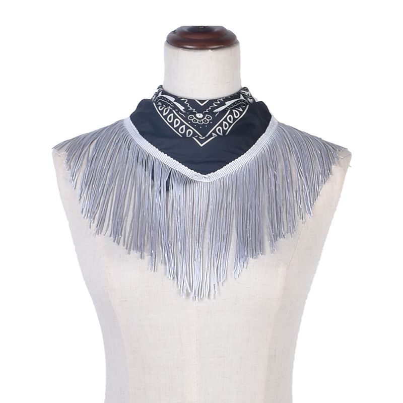 LazyZoom Tassel Style Polyester Paisley Hip-Hop Street Dance Headscarf Multifunctional Cycling Mask Party Neck Warmer_voghion.com