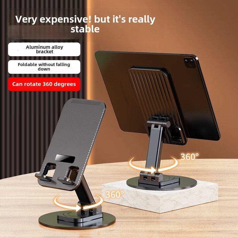 Supporto per telefono cellulare rotante in metallo con disco esplosivo Douyin, portatile, multifunzionale, per trasmissione in diretta, supporto da tavolo_voghion.com