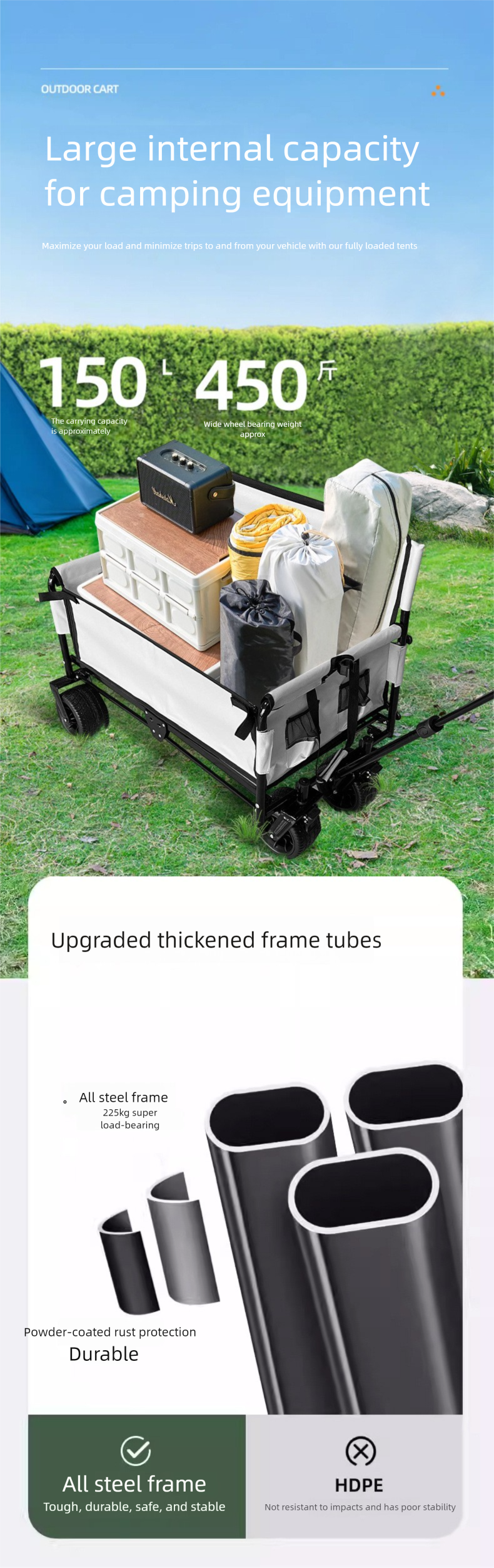 Asiento de sofá multifuncional para niños, reclinable, para acampar al aire libre, carrito de mano para acampar_voghion.com