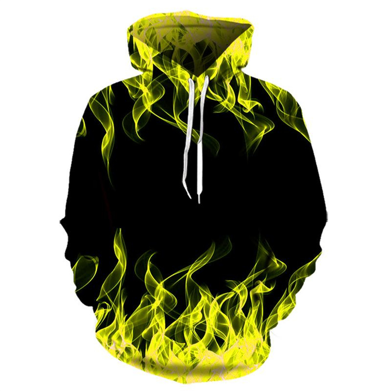 2021 nuova felpa con cappuccio con fiamma colorata felpa con fluorescenza 3d uomo/donna cappotto autunno e inverno abbigliamento giacca divertente nera_voghion.com