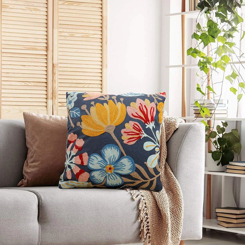 New Canvas Towel Embroidered Throw Pillow Cover ins Pastoral Home Sofa Throw Pillow Headrest Cushion Office Waist Rest_voghion.com
