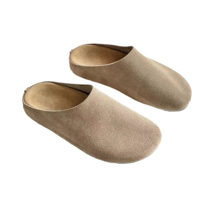 High End 2024 News, Women's Genuine Leather Bag, Half Slippers, Casual Flat Bottom, Lazy Row, One Foot Sole, Single_voghion.com