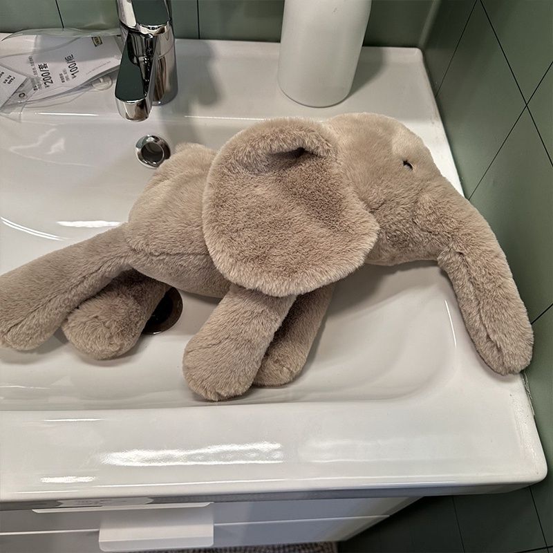 Ins And Realistic Soft Grey And White Elephant Plush Toy For Kids Babies And_voghion.com