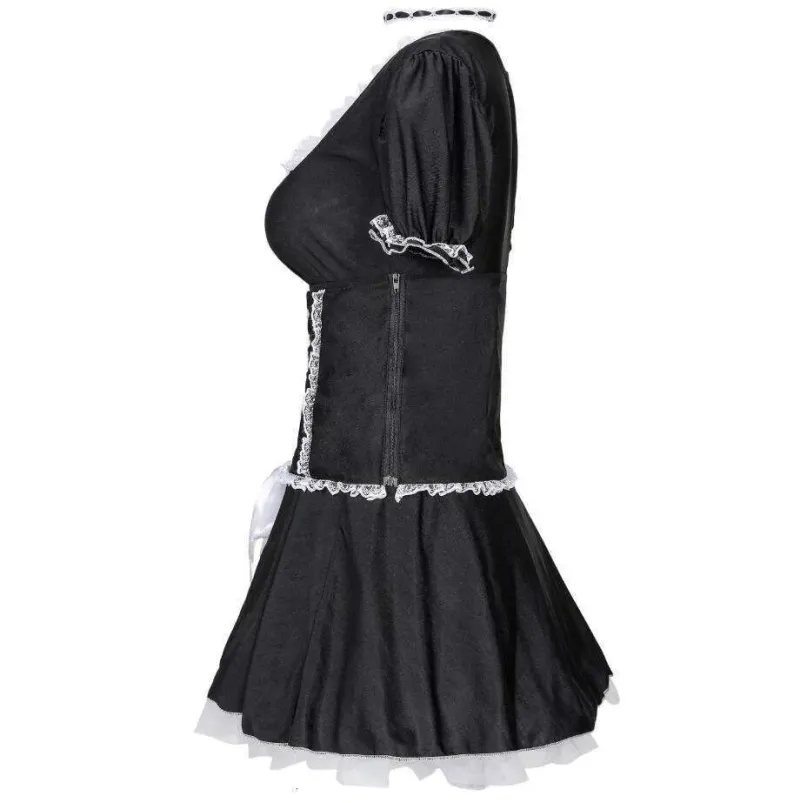 2Pcs/Set Plus Size S-6XL Halloween Costumes For Women Sexy Exotic Apparel Late Nite French Maid Costume Servant Cosplay_voghion.com