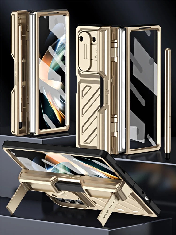 For Samsung Galaxy 4 Z Fold 5 5G Lens Protection Full Coverage Hinge Screen Protector Stand Case with S Pen_voghion.com