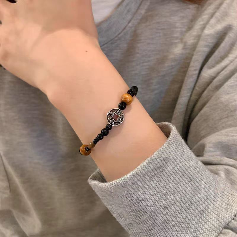 Bracelet en bois de style chinois avec perles et niche, simple et personnalisé, multicouche, pour étudiante_voghion.com