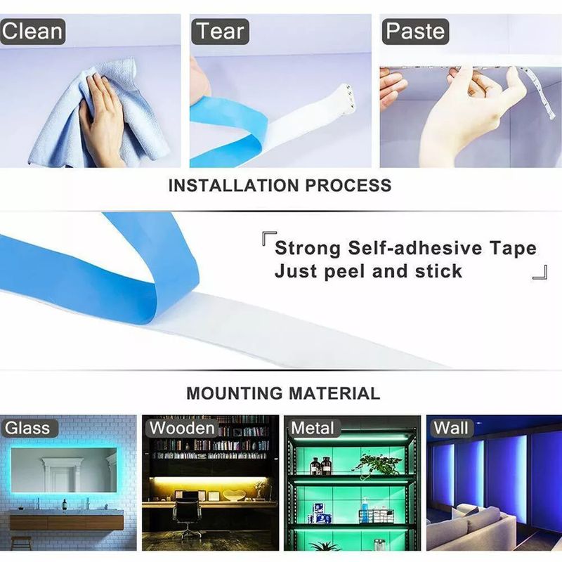 1-5M USB LED Strip Lights RGB Colour 5050 Changing Tape Cabinet Kitchen Lighting_voghion.com