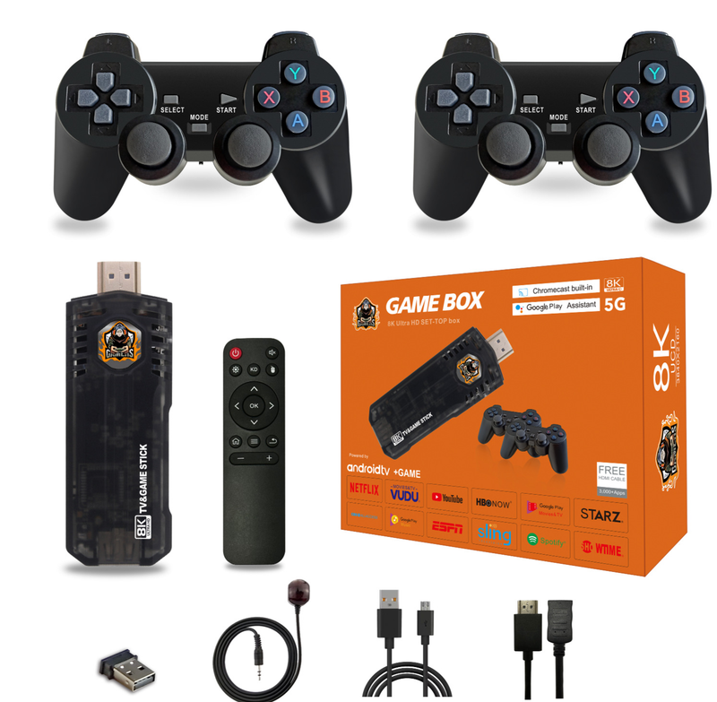 X8 Game Stick Console per videogiochi 3D 64G HD con controller wireless 2.4G Console portatile portatile con emulatori multipli Gif di Natale per bambini_voghion.com