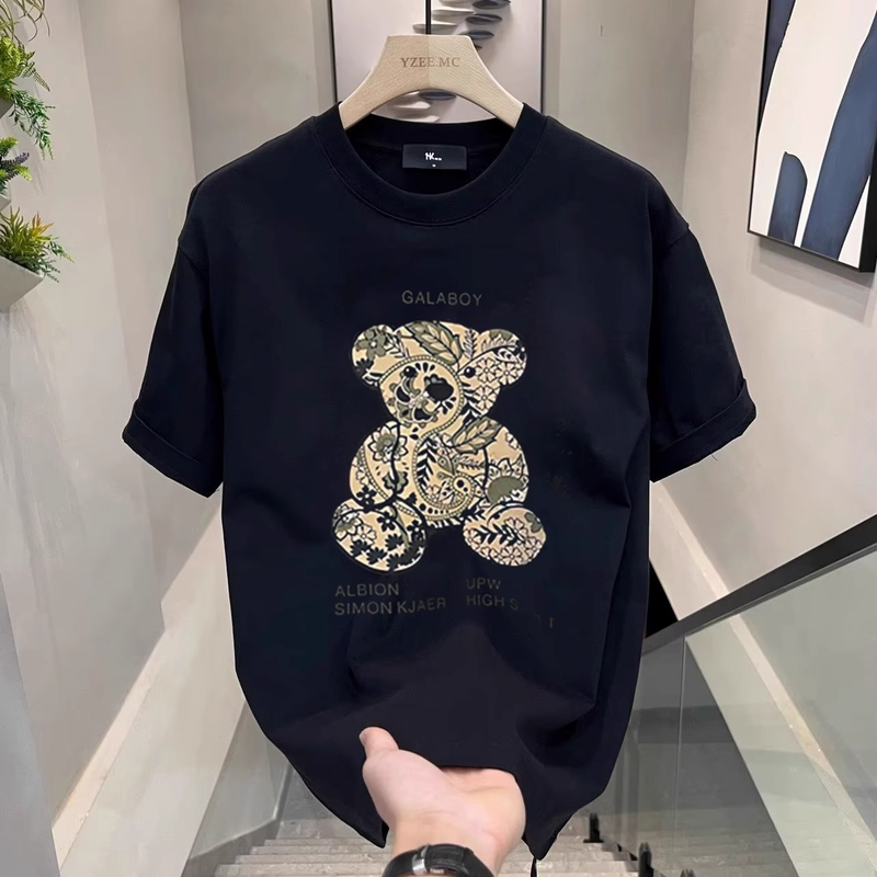 Casual, locker, grouss Gréissten, héichwäerteg, ronnen Hals, Balaklaven, kuerzärmlech T-Shirten fir Männer a Fraen_voghion.com