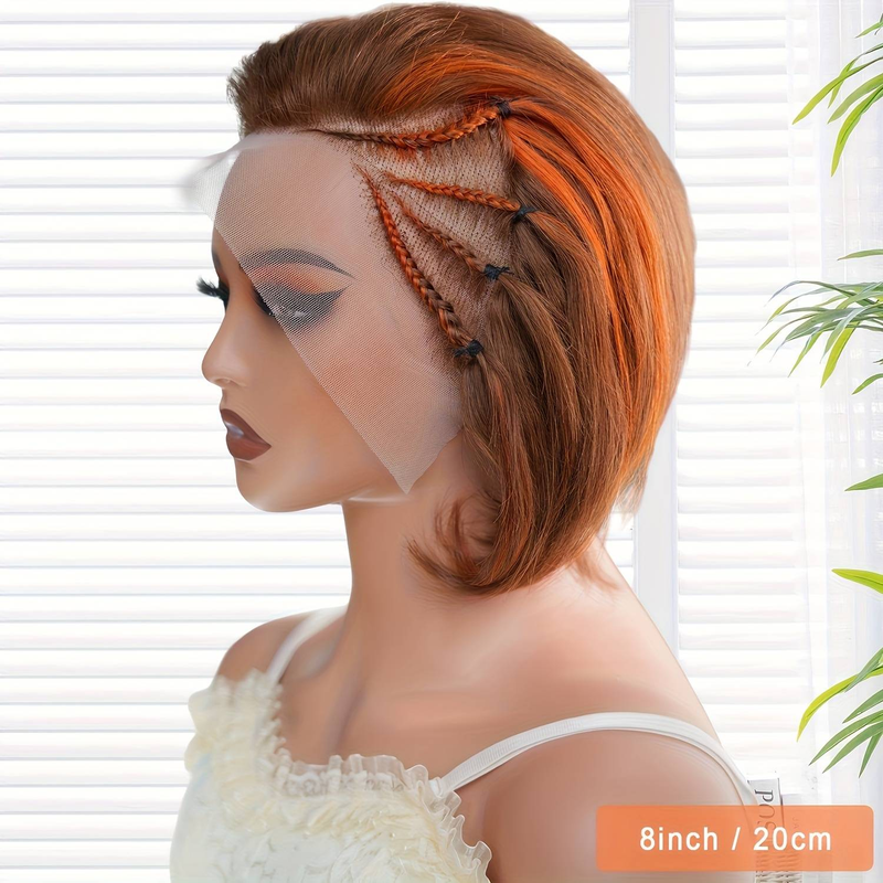 MALAIKA 13x4 Csipke Elülső Rövid Fazonú Pixie Előfonott Bob Parókák Előre Kitépett Baba Hajjal Félfonat Félegyenes Parókák Nőknek 180% Hajsűrűség_voghion.com