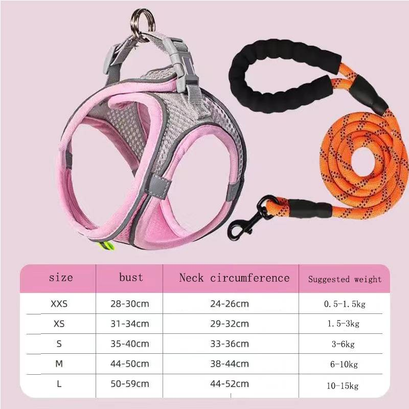 Corde de remorquage automatique universelle de 5 mètres pour chat et chien, gilet réfléchissant, respirante et confortable, pratique à utiliser_voghion.com