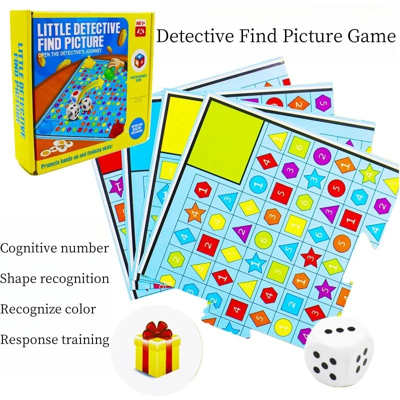 Montessori-afbeeldingen Cognitieve kleurenpuzzel Kijkende afbeeldingen Speelgoed Tafelblad Bordspel Voor het trainen van kinderen in denken en onderscheiden_voghion.com