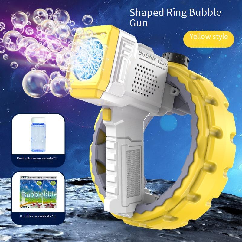 Energy Ring Gatling Bubble Blaster - 800+BPM Automatesch Bubble Pistoul Fir Kanner Handheld Elektresch Bubble Maschinn Mat LED Luuchten_voghion.com