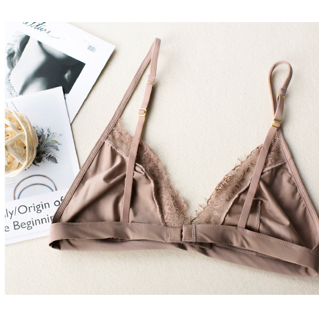 Women's Intimates Steel Ring Silky Fabric Lace Edge Comfortable Large Size Sexy Nightclub Bikini Bra_voghion.com