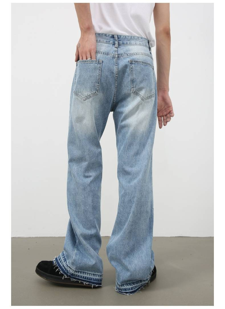 New Men's Flared And Slightly Flared Jeans, Men's Loose Straight And Versatile Trousers_voghion.com