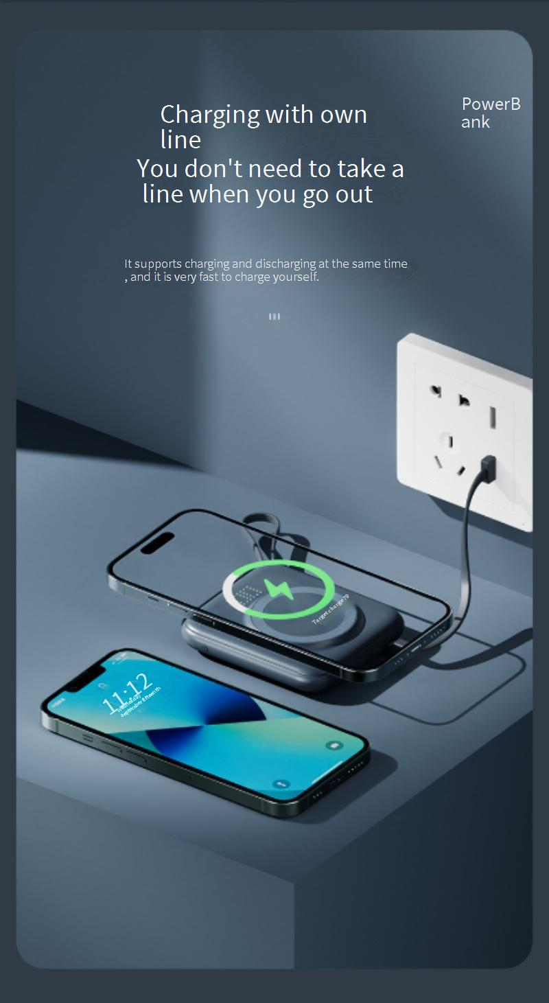 Kommt mit vier magnetischen Kabellosen Lade Schatz 10000 MAh Halterung Praktische Mobile Power Geschenk Anpassung_voghion.com