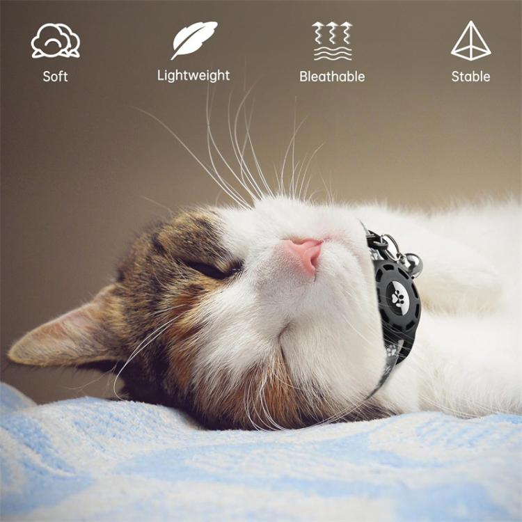 Estuche protector reflectante para collar de gato con localizador AirTag Tracker_voghion.com