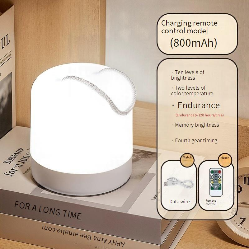 Luce notturna a LED con telecomando, bicolore e ricaricabile tramite USB - Lampada da comodino portatile per campeggio, camera da letto, cameretta dei bambini, dormitorio_voghion.com