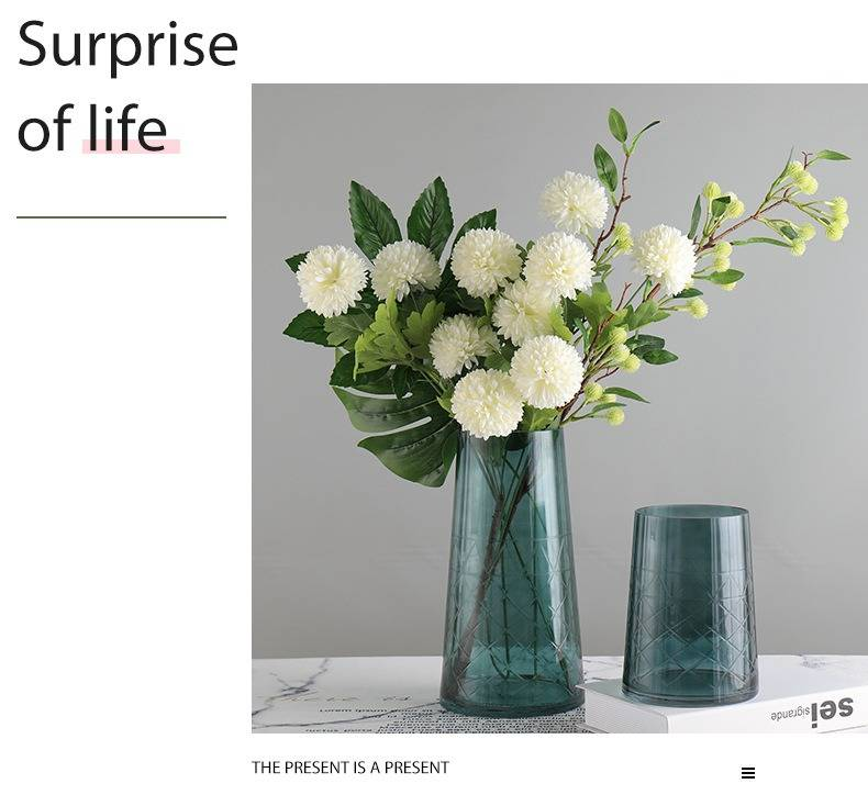 Bouquet di ortensie artificiali, tarassaco e rose: composizione floreale realistica per decorazioni domestiche, soggiorni, navate laterali per matrimoni e centrotavola._voghion.com