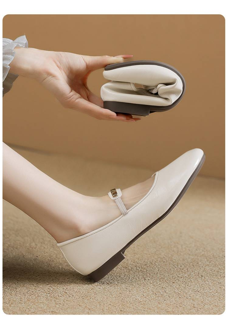 【Soft Sole And Soft Upper】Cameido Comfortable Flat Ankle Strap Shallow Single Shoes For Women, Autumn Round Toe Mary Jane Shoes_voghion.com