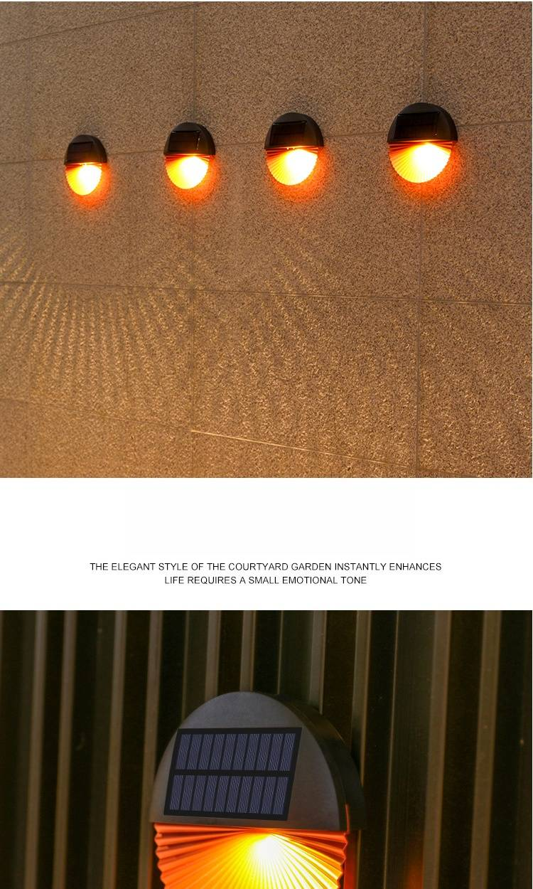 Solar-Wandleuchten für den Außenbereich, wasserdichte Gartenleuchten für Zaun, Terrasse, Weg, Hof, dekorative LED-Solarleuchten mit automatischer Ein-/Ausschaltung, Warmweiß_voghion.com