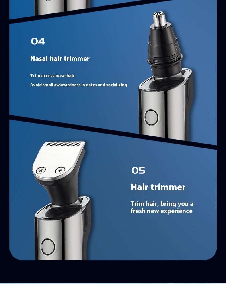 Multi-Grooming Electric Shaver For Men – 3D Floating Heads, 80-Min Runtime, USB Charging, Waterproof & All-in-One Kit (LED Display)_voghion.com