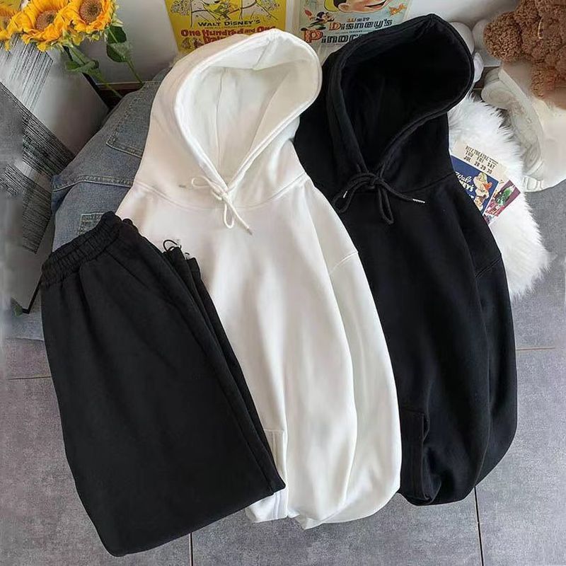 Zweiteiliges Set mit Kapuzenpullover für Herren – Pullover im Retro-Streetstyle mit langen Ärmeln, weicher Cordstoff, leicht und bequem für die Freizeit_voghion.com