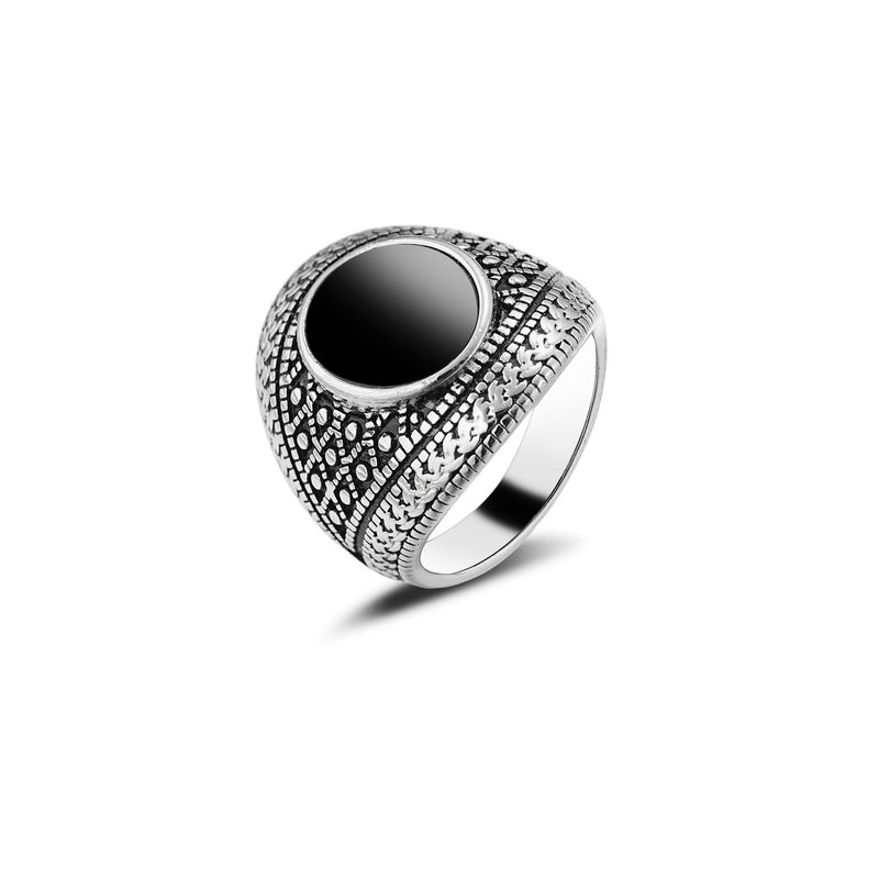 1 Piece Vintage Distressed Silver Ring With Engraved Geometric Patterns, Unisex Niche Accessory, Gift For Friends Family, Daily Festival Wear_voghion.com