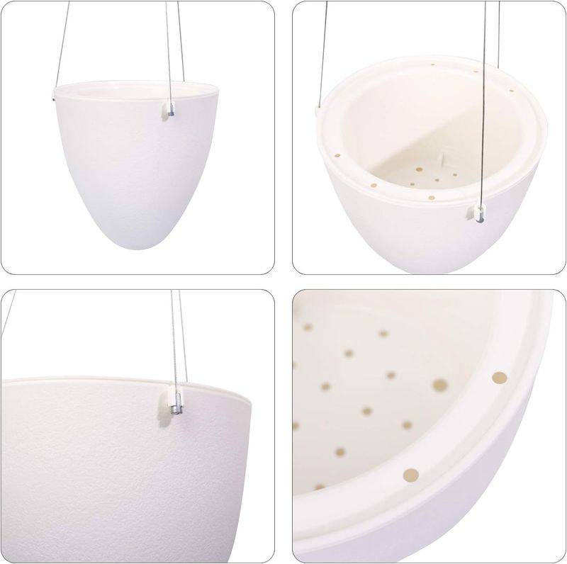 Gartenbedarf Lazy D Hängender Blumentopf, Automatische Wasseraufnahme, Mattierter Dekorativer Hängender Blumentopf, Kunststoff-Wasserspeicher-Blumentopf_voghion.com