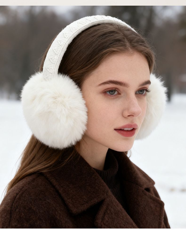 New Winter Rabbit Warmers Protection Anti-Freeze Fur Covers European And American Style Women's Plush Cold-Proof Ear_voghion.com