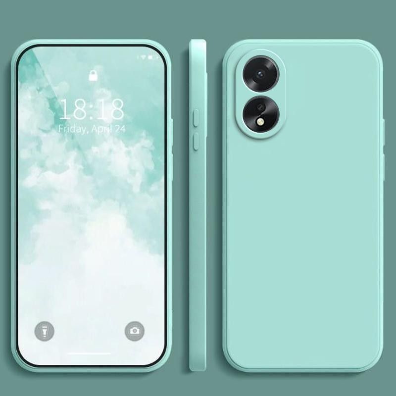 Case For Oppo A18 A38 Solid Color Simple Plain Color Anti Drop Silicone Shockproof Protective Cover Phone Case_voghion.com