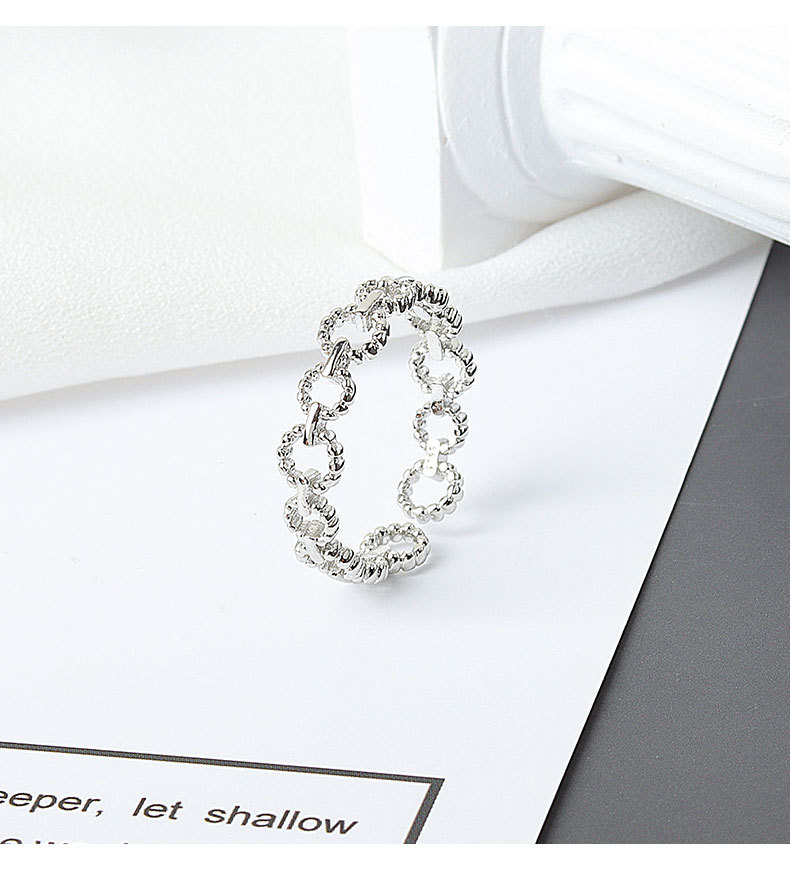 Sterling Venus Sier New Simple Design Hug Shape Gold Color Rings Retro Distressed Opening Handmade Ring F_voghion.com