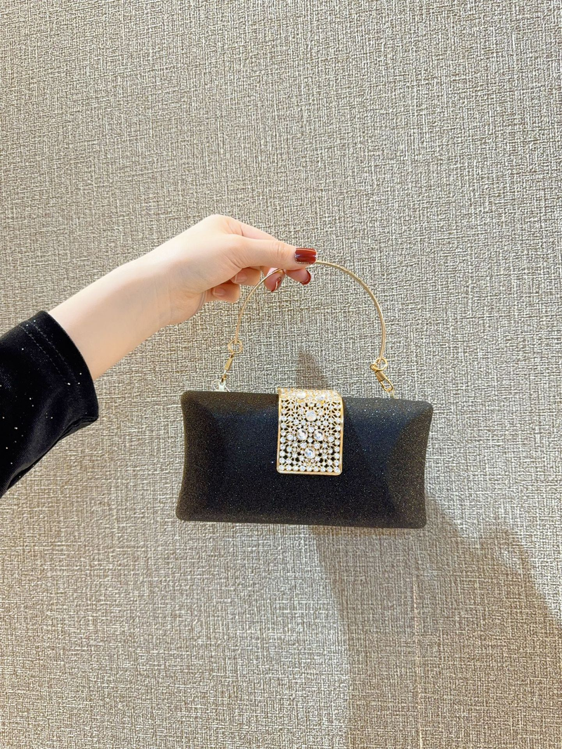 Trendy high-end socialite texture rhinestone for women's evening dress, with diamond inlay, handheld banquet bag,_voghion.com