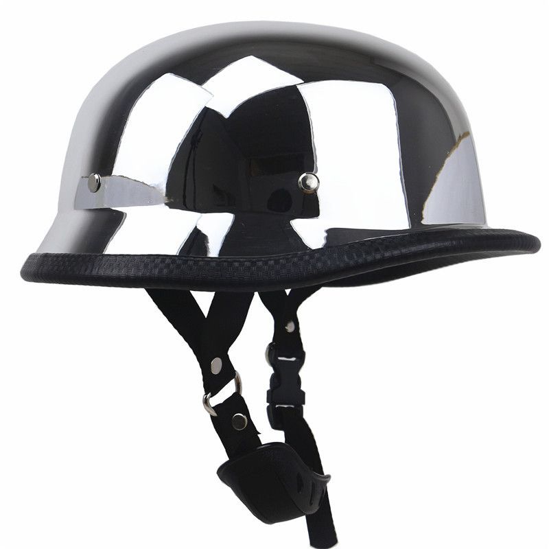 Casco plateado Casco retro Espejo para casco de moto_voghion.com