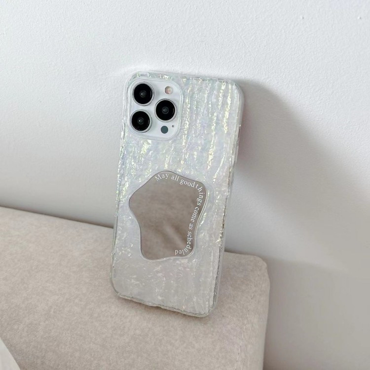 Mobile phone case for iPhone15 mobile phone case embossed rock pattern Internet celebrity mirror 14Promax Apple 13 protective cover new style_voghion.com