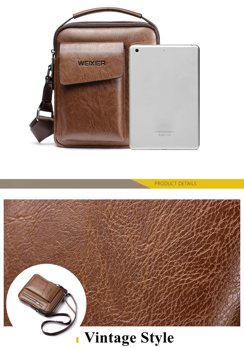 Schoudertassen voor heren Crossbodytas Multifunctionele handtassen voor heren Capaciteit PU-leren tas voor mannelijke messengertassen Tote Bag_voghion.com