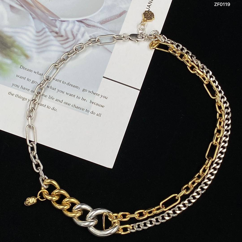 Hot selling necklaces Trendy ladies fashion single gift box set high quality double thick and thin chain simple personality beautiful luxury_voghion.com